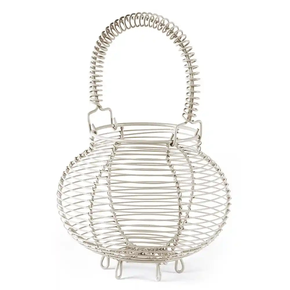 Small Round Wire Egg Basket in Chalk or Carbon - Flyte so Fancy