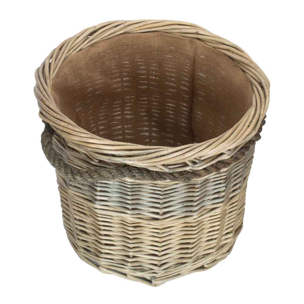 Medium Round Deluxe Lined Willow Log Basket