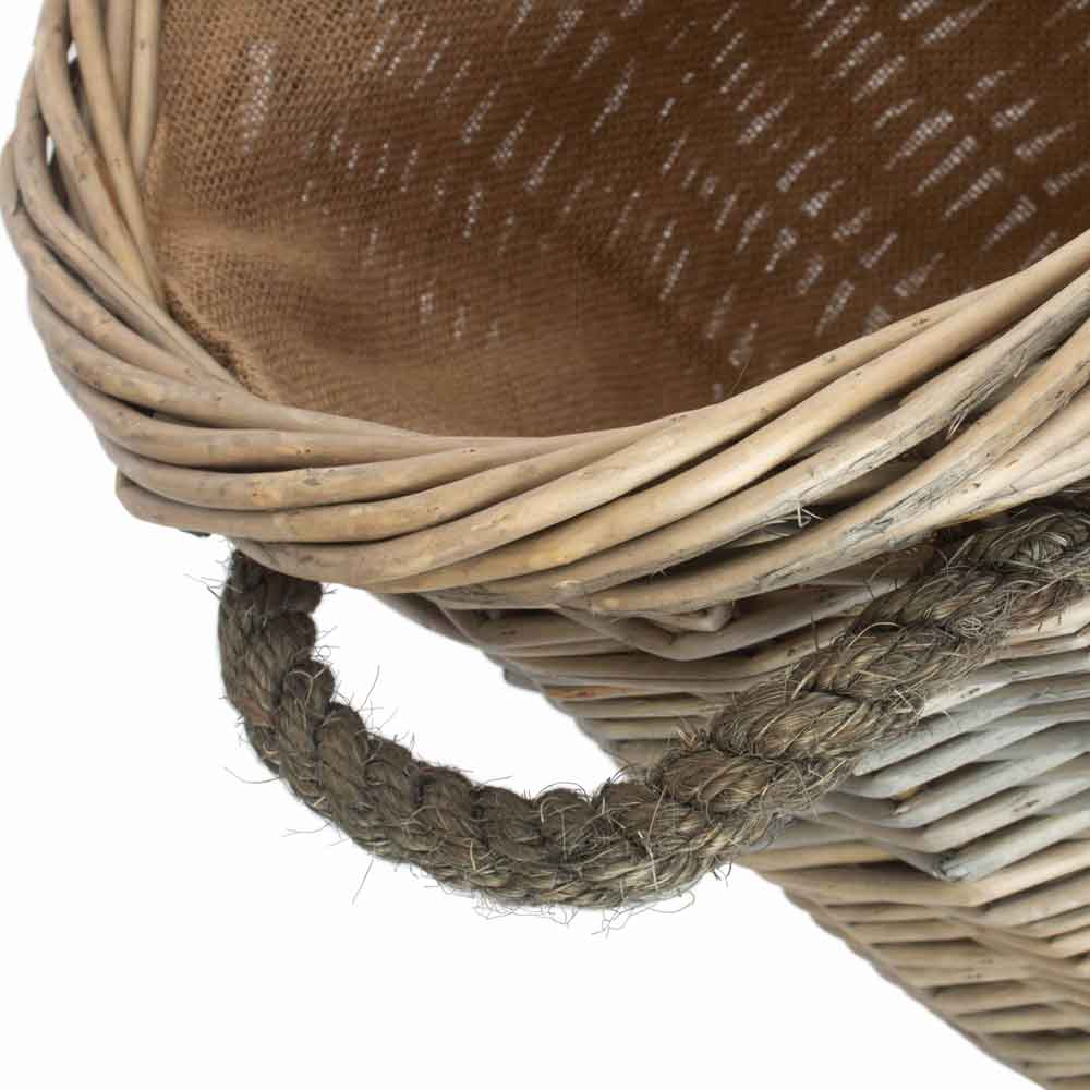 Large Round Deluxe Lined Willow Log Basket