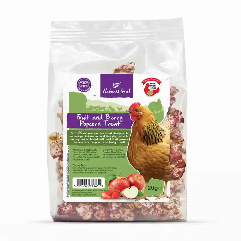 Natures Grub Popcorn Treat for Chickens, 20g