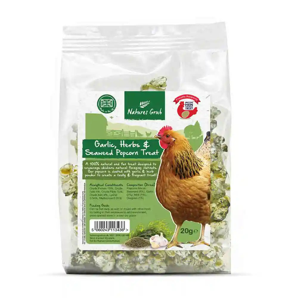 Natures Grub Popcorn Treat for Chickens, 20g