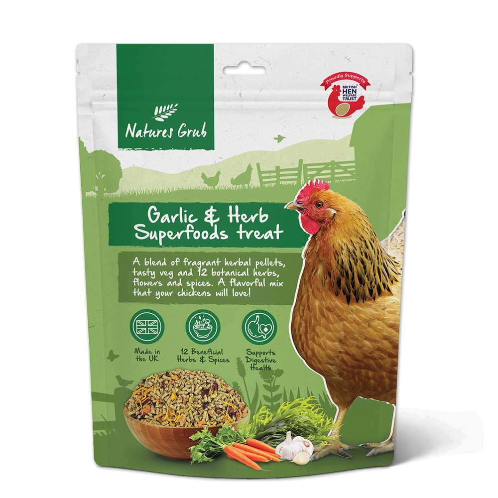 Natures Grub Superfoods Poultry Treat, Garlic & Herb, 600g