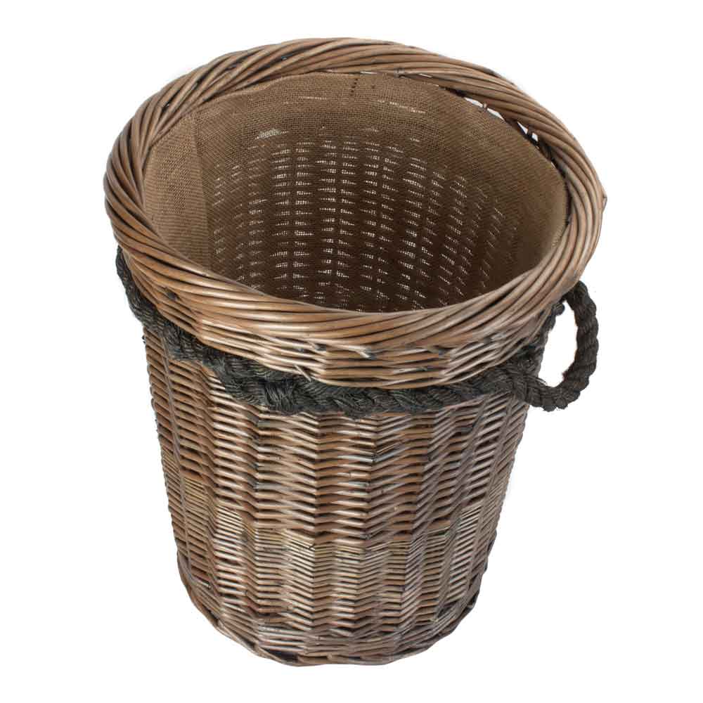 Tall Round Deluxe Lined Willow Log Basket