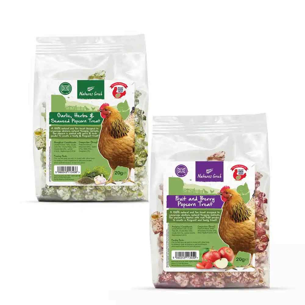 Nature's Grub Popcorn Treat For Chickens, 20g bag