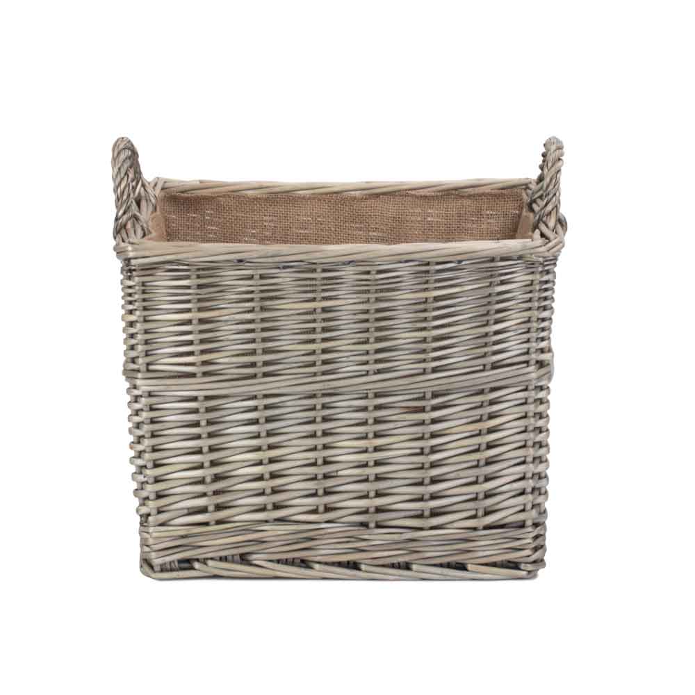 Small Rectangular Wicker Log-Storage Basket